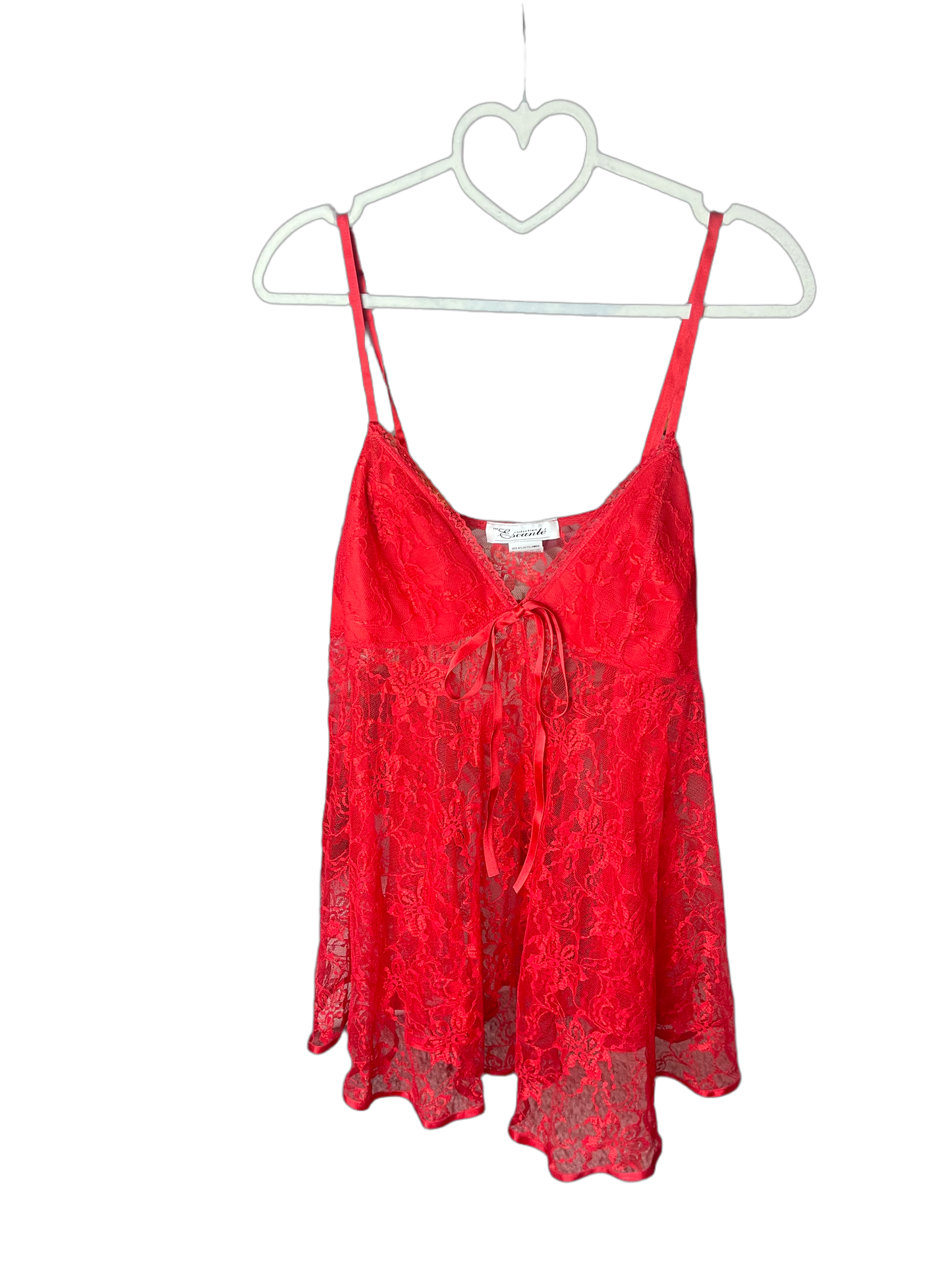 Red Lace Babydoll Top