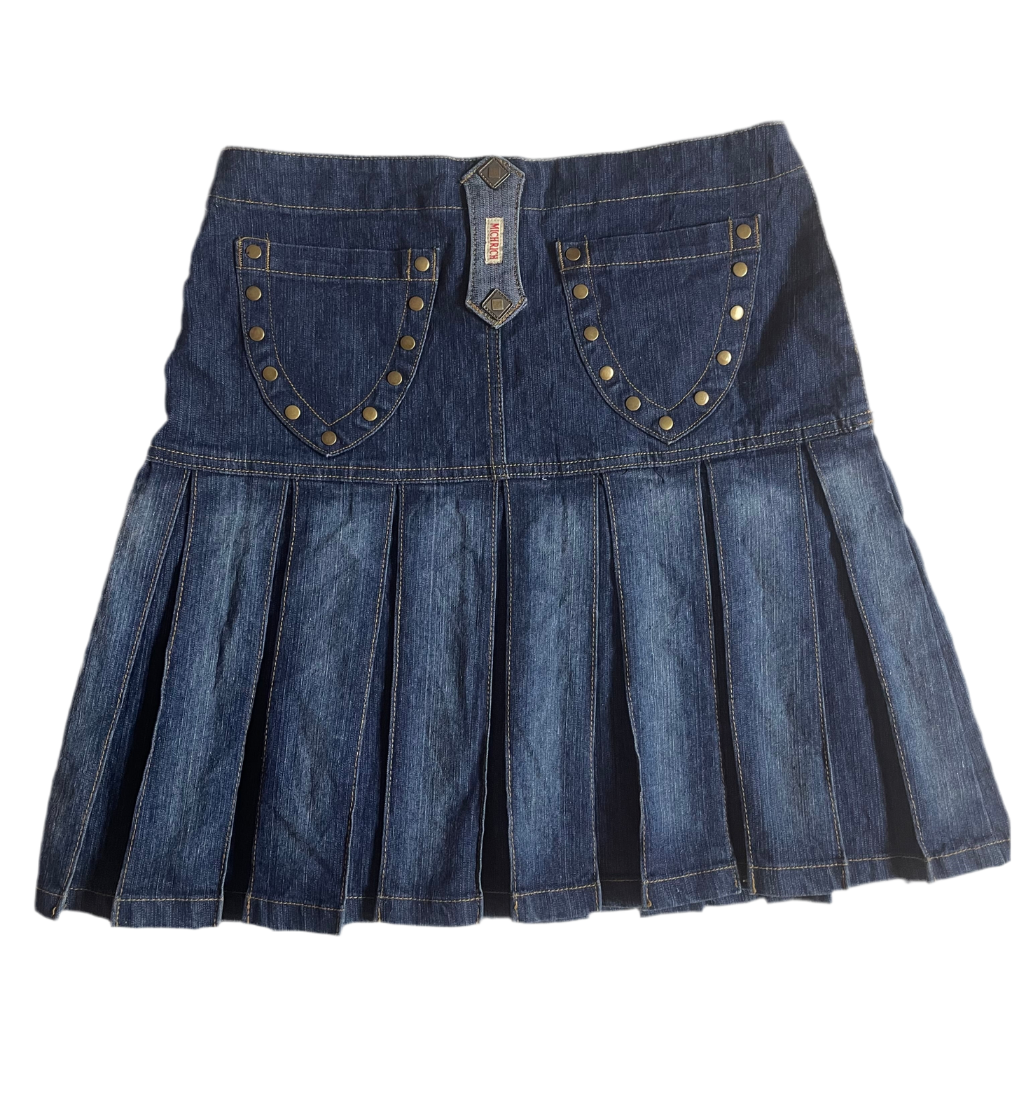 Mich Rich Pleated Denim Skirt