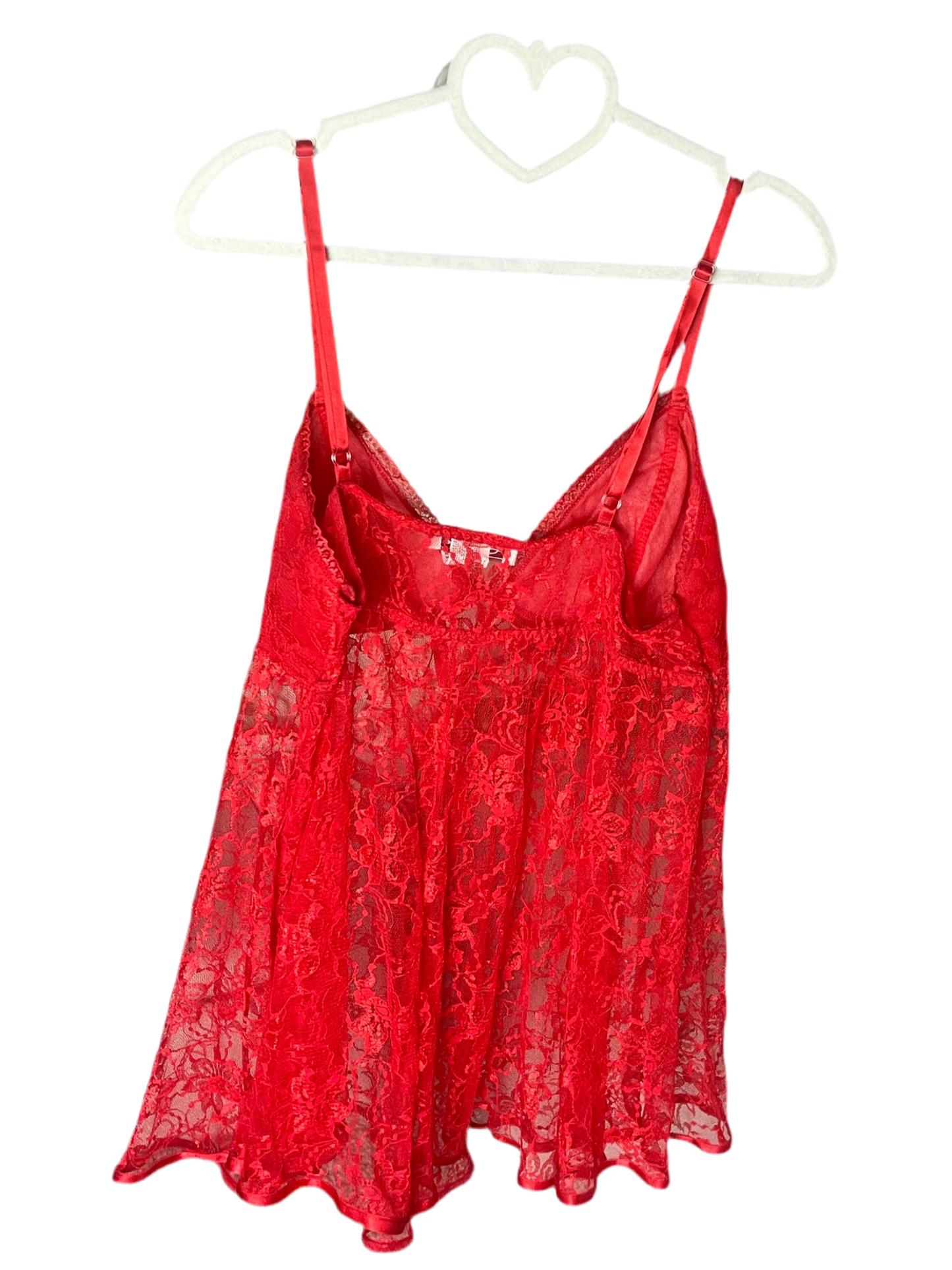 Red Lace Babydoll Top