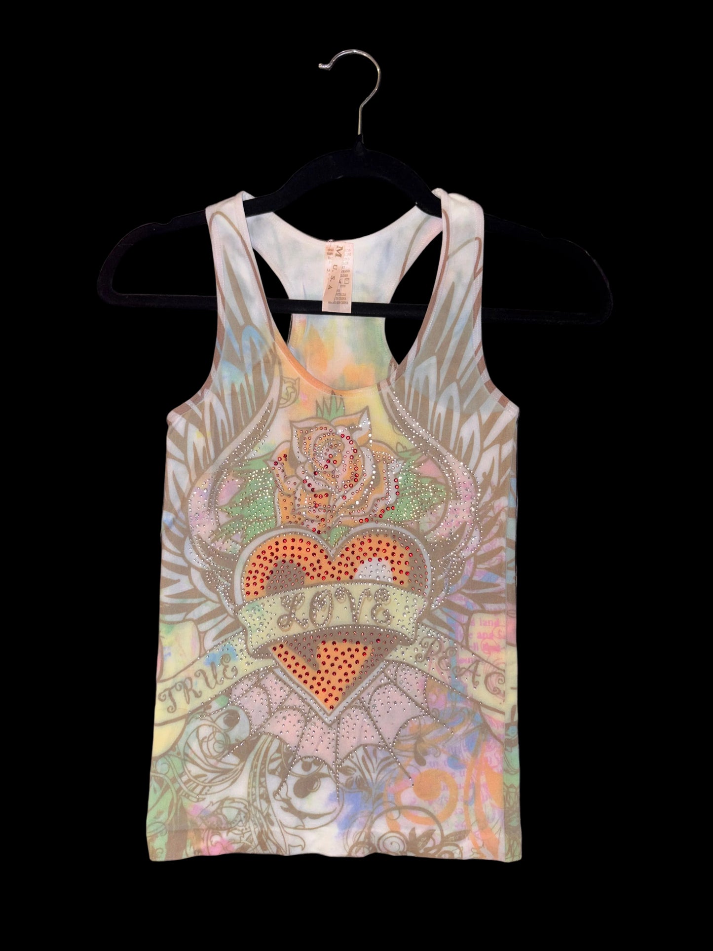 Rhinestone Love Tattoo Tank