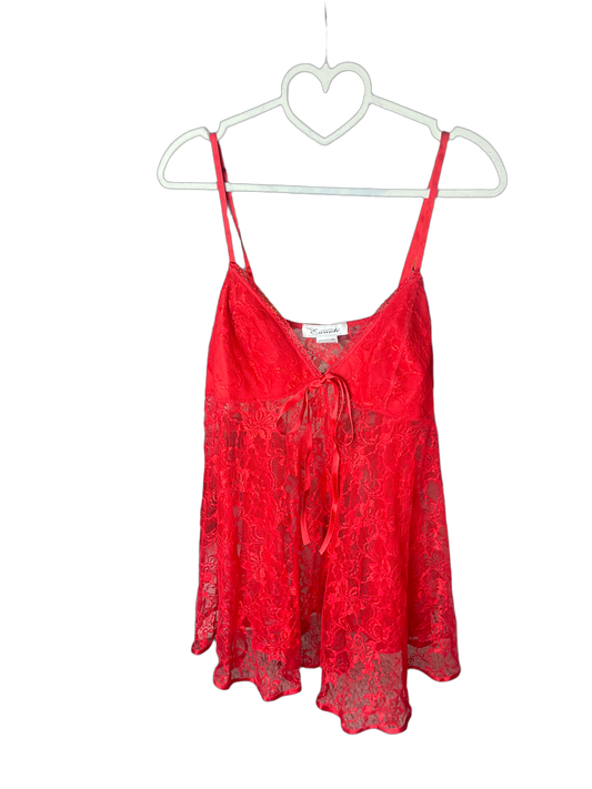 Red Lace Babydoll Top