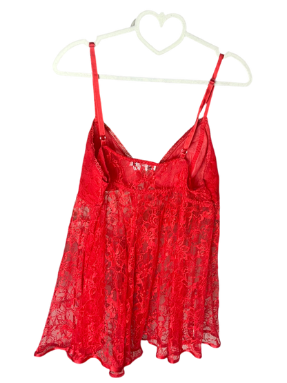 Red Lace Babydoll Top