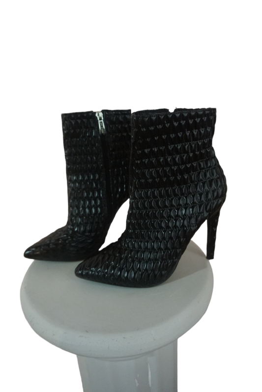 Black Textured Boots